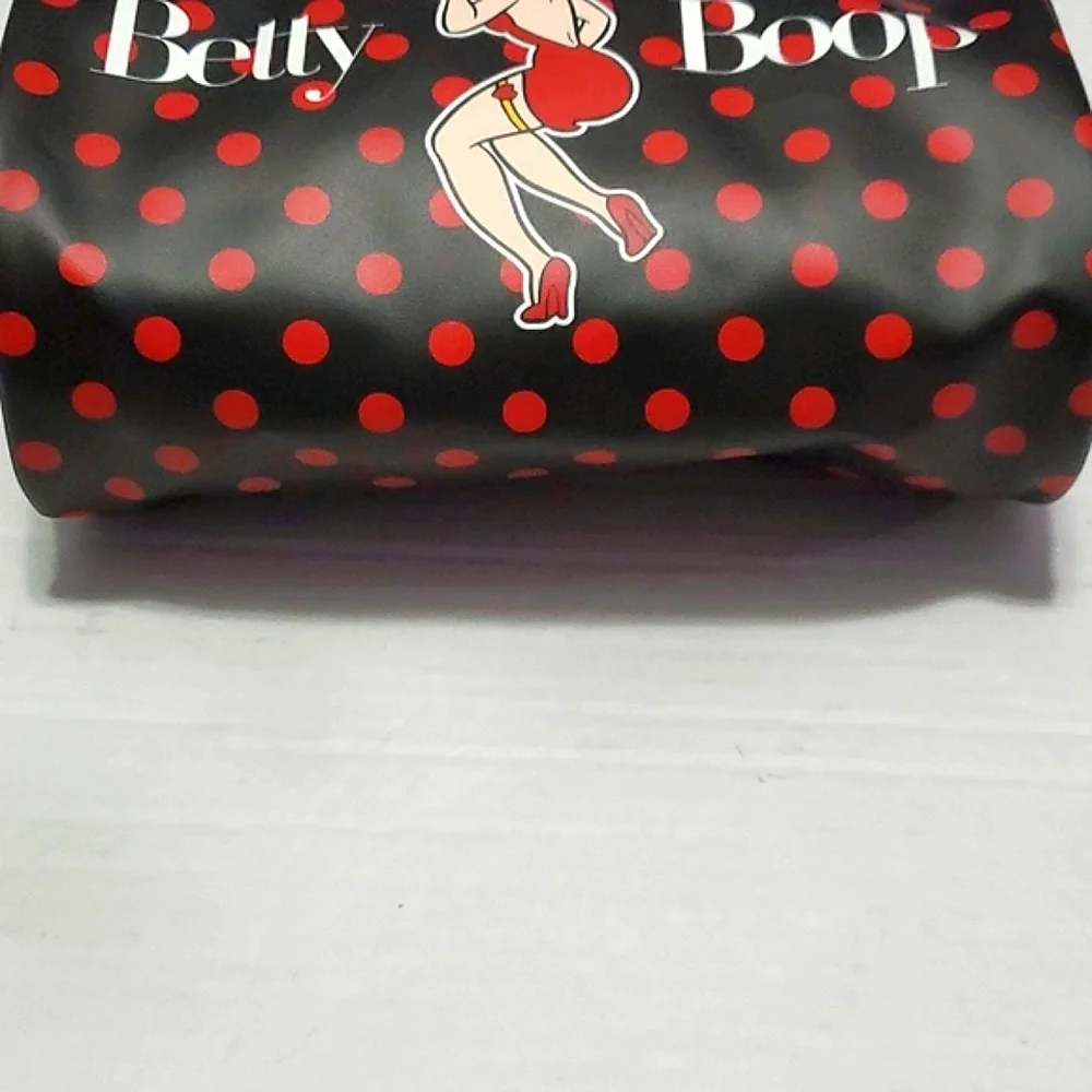 Sexy Betty Boop Black & Red Polka Dot Cosmetic Travel Bag